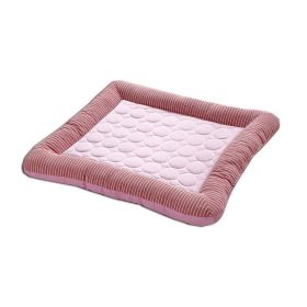 Pet Cooling Pad Bed For Dogs Cats Puppy Kitten Cool Mat Pet Blanket Ice Silk Material Soft For Summer Sleeping  Blue Breathable (Option: Red-S)